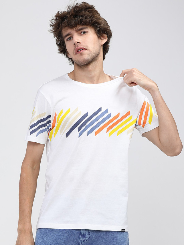 HIGHLANDER Printed Men Round Neck White 
