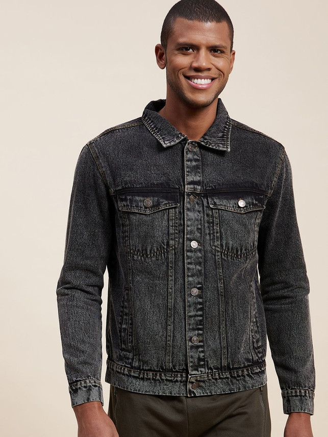 Full Sleeve Washed Men Denim Jacket 