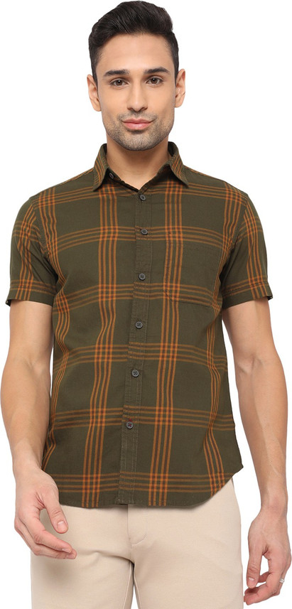 Buy Greenfibre Men Checkered Casual 