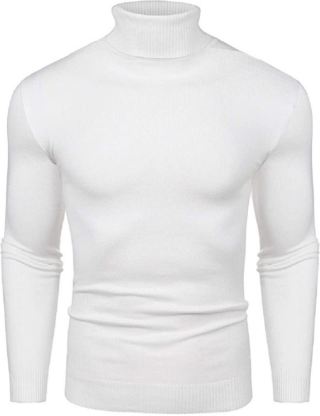 Denimholic Solid Turtle Neck Casual Men 
