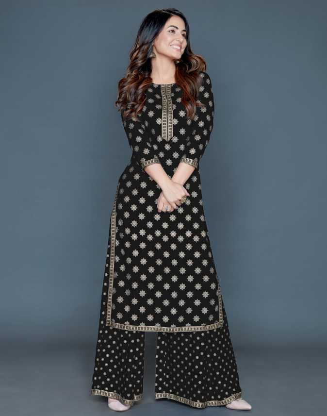 myntra kurtis palazzo set