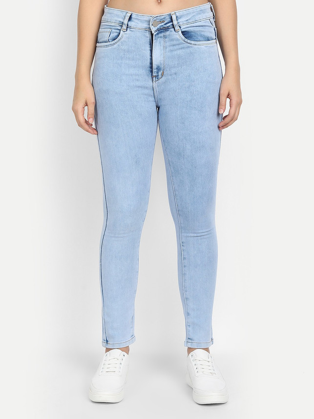 design Skinny Women Light Blue Jeans 