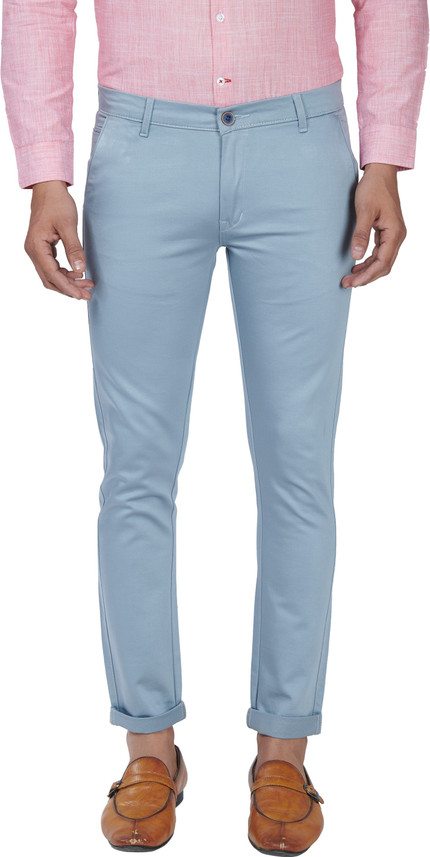 Hence Slim Fit Men Light Blue Trousers 