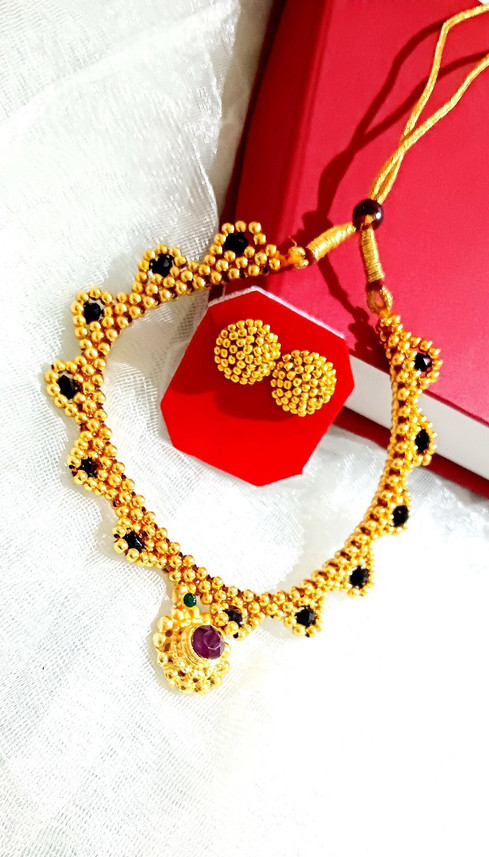 Gm Gold Aqua Polish Maharani Haar Thushi