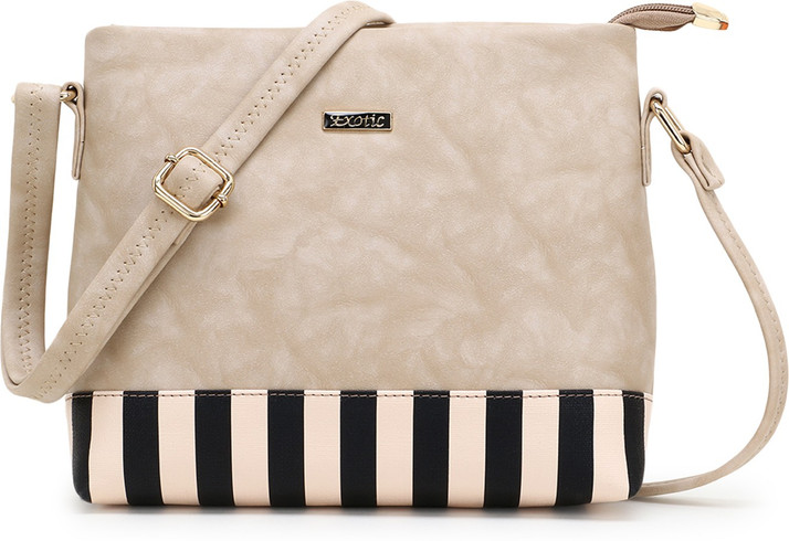 Exotic Silver Sling Bag Dual Check 