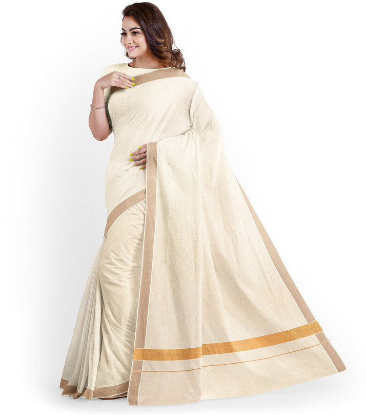 Buy Chithra Fabrics Solid Kasavu Pure 