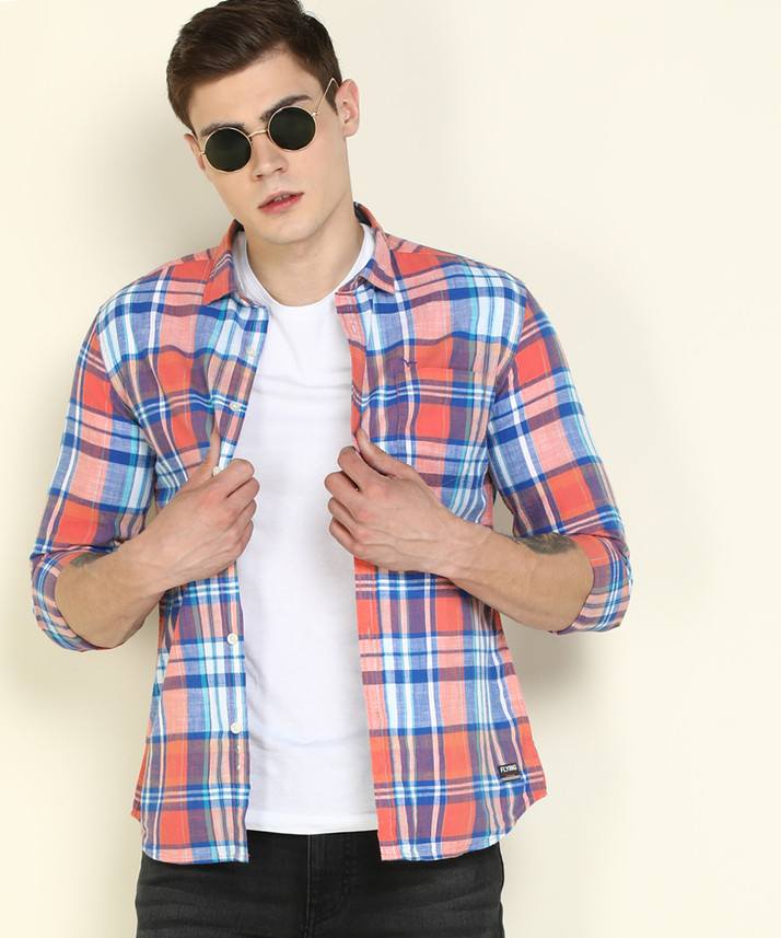 Buy FLYING MACHINE Men Checkered Casual 