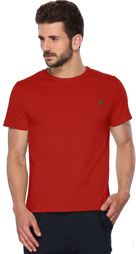 ONN Solid Men Round Neck Red T-Shirt 