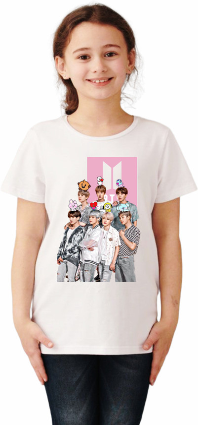 Girls Graphic Print Polyester T Shirt 