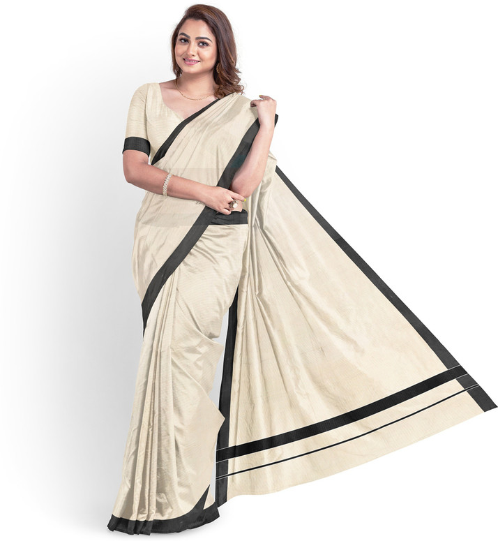 Buy Chithra Fabrics Plain Kasavu Pure 
