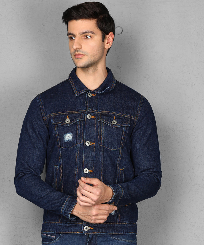 Full Sleeve Washed Men Denim Jacket 