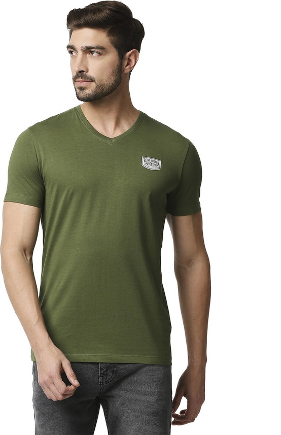 BEING HUMAN Solid Men V Neck Light 