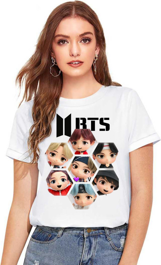 Graphic Print Women Round Neck White 