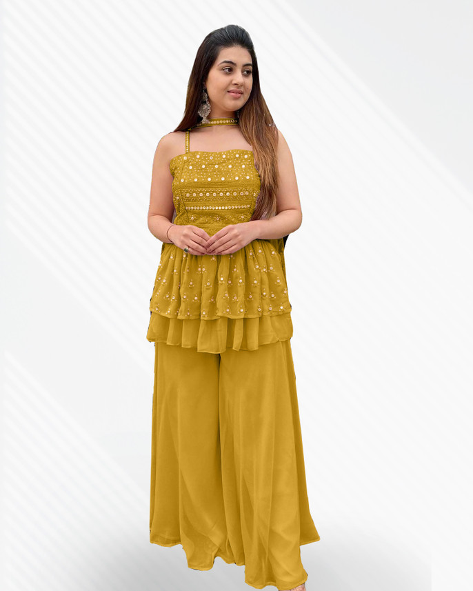 SANCIA Women Crop Top and Palazzo Set 
