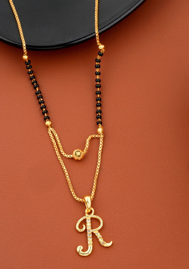 Vraj india R letter mangalsutra gold 