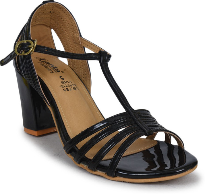 AJANTA Women Black Heels - Buy AJANTA 