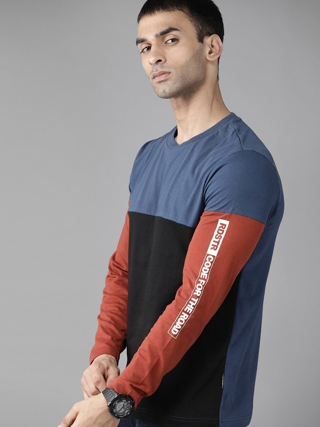 Roadster Color Block Men Round Neck 