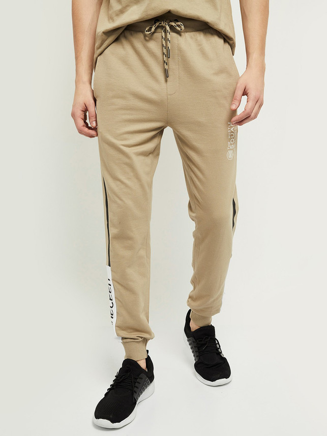 MAX Striped Men Beige Track Pants - Buy 