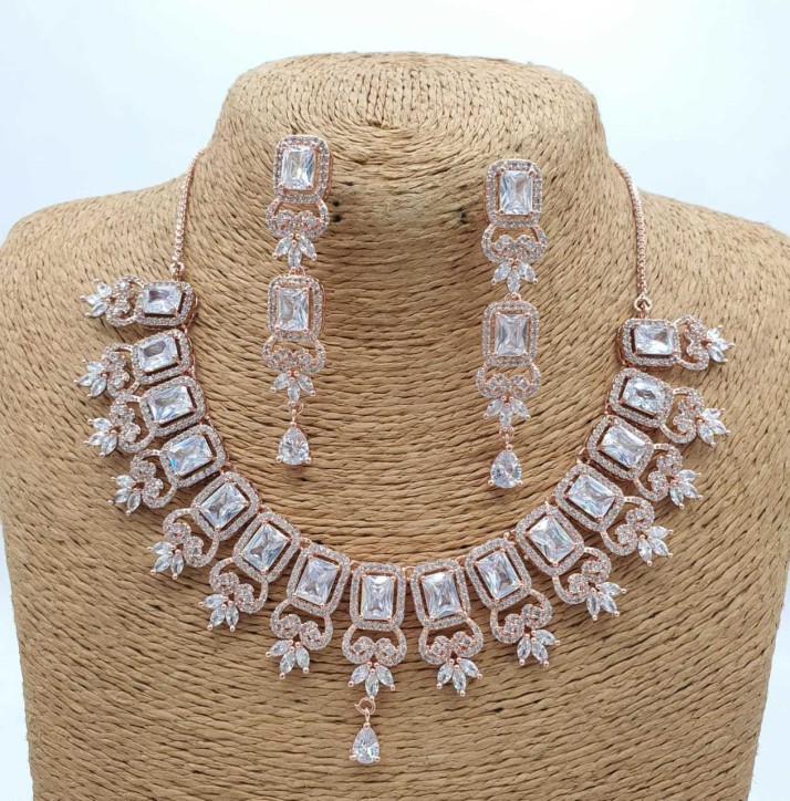 american diamond necklace set flipkart