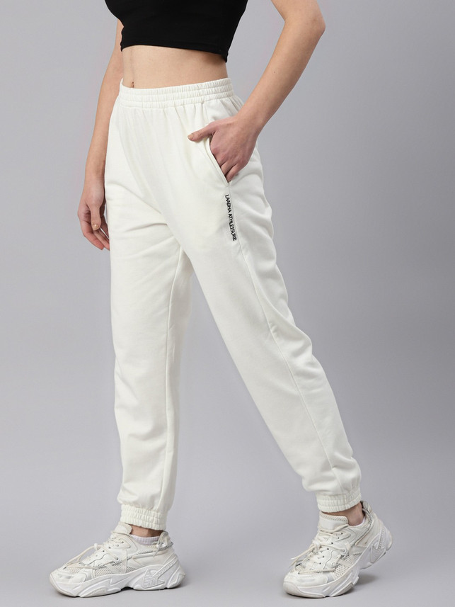 LAABHA Solid Women White Track Pants 