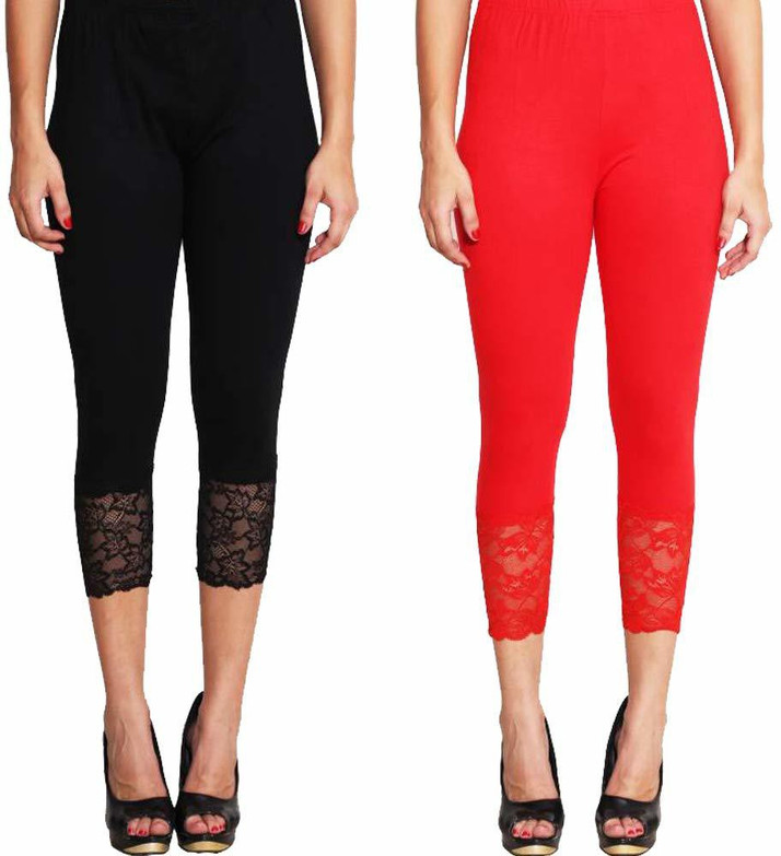 Stylish Net Capri Leggings Women Black 
