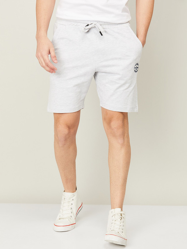 Buy FORCA Solid Men White Denim Shorts 
