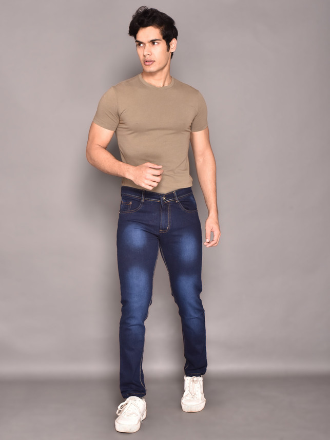 Buy Lzard Slim Men Dark Blue Jeans 