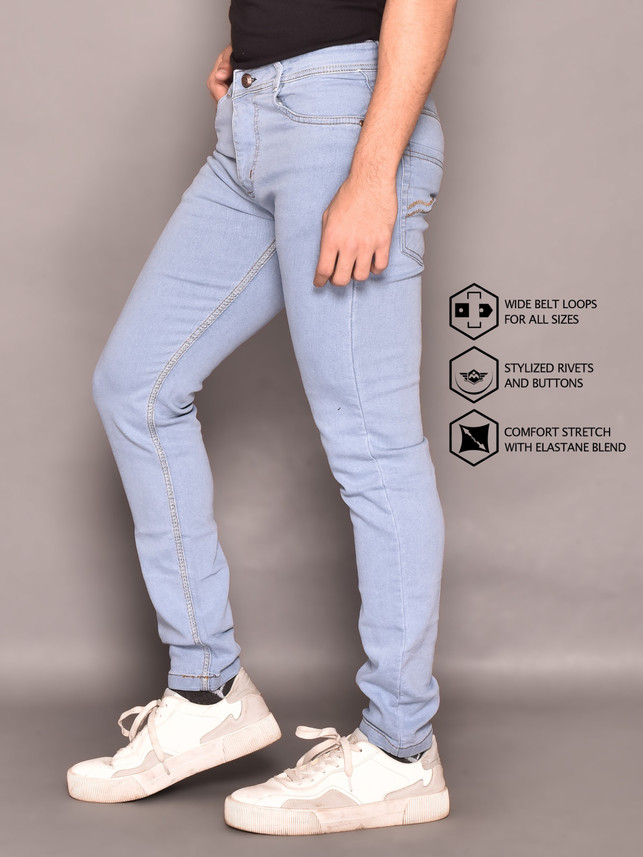 Buy Lzard Slim Men Light Blue Jeans 