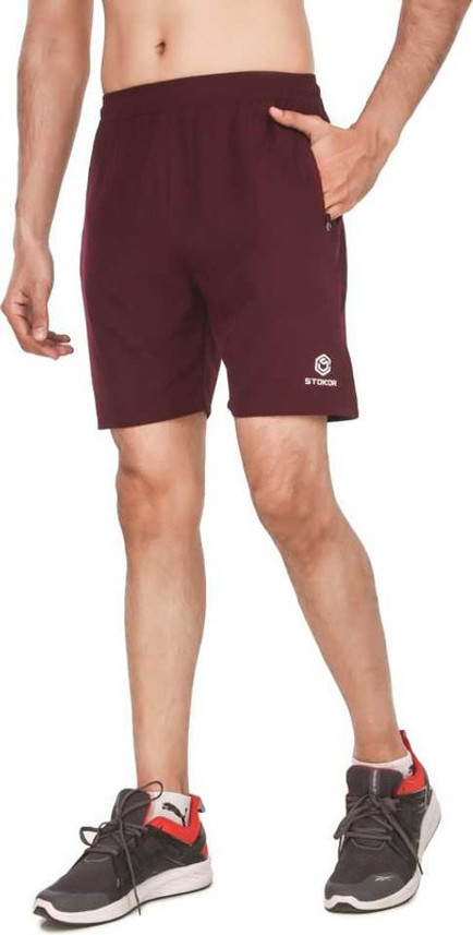 STOKOR Applique Men Maroon Denim Shorts 