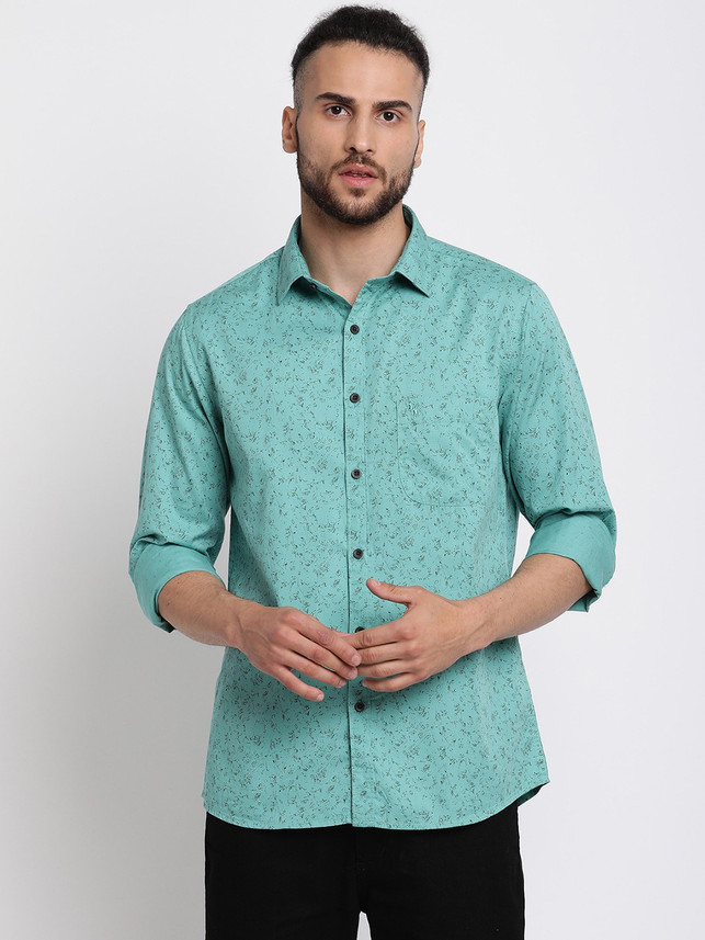 CANTABIL Men Solid Casual Green Shirt 