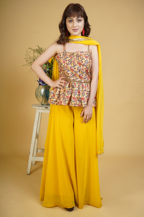 Buy Geerwaha Women Top and Palazzo Set 
