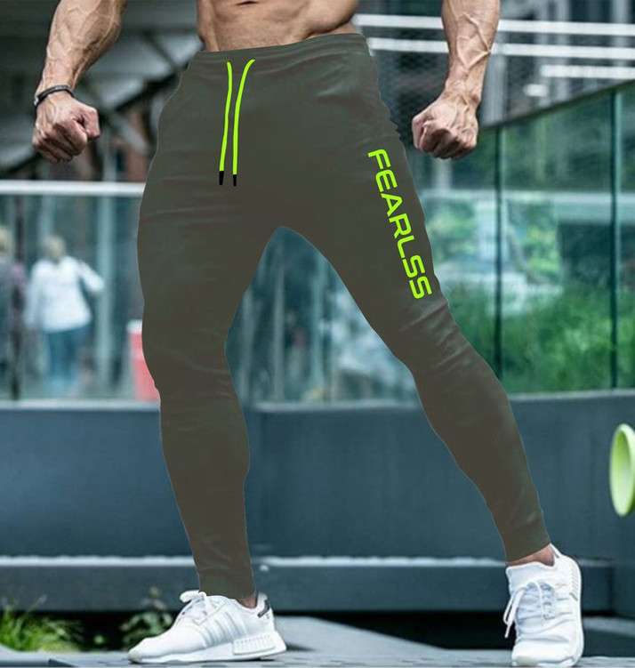 Youth Solid Men Olive Track Pants 
