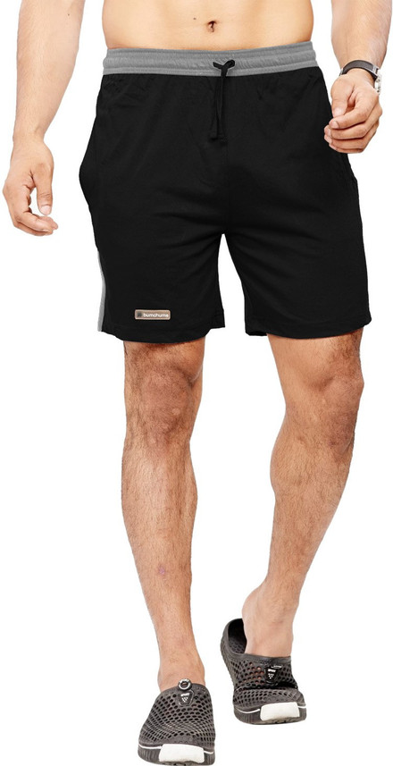 Bumchums Solid Men Black Bermuda Shorts 