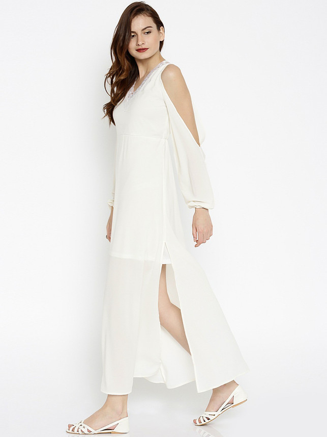 SASSAFRAS Women Maxi White Dress - Buy 