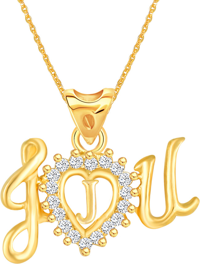 MEENAZ Alphabet J Pendant initial 