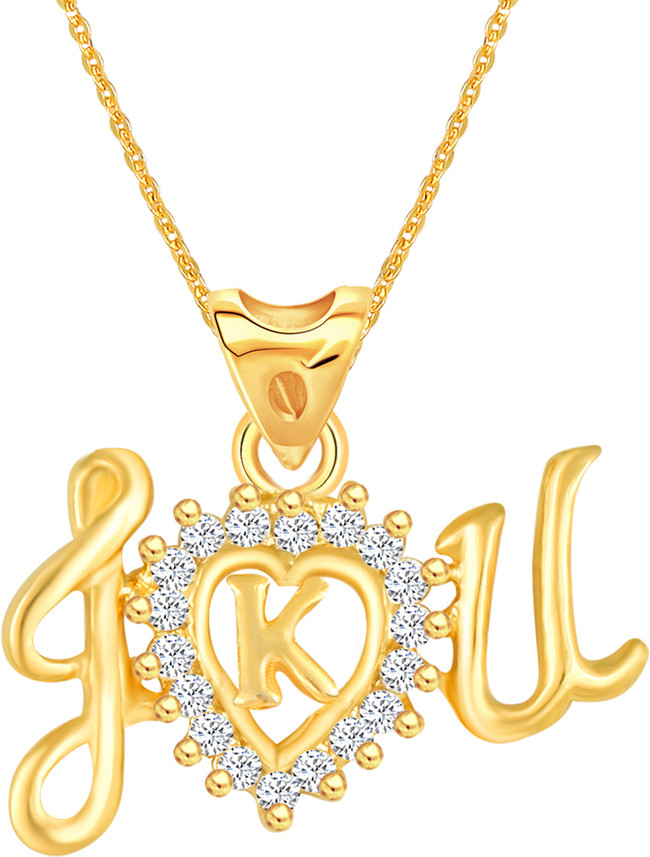 MEENAZ Alphabet K Pendant initial 