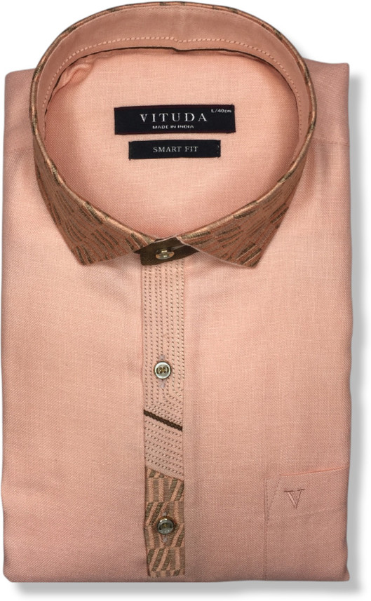 Vituda Men Solid Party Pink Shirt - Buy 