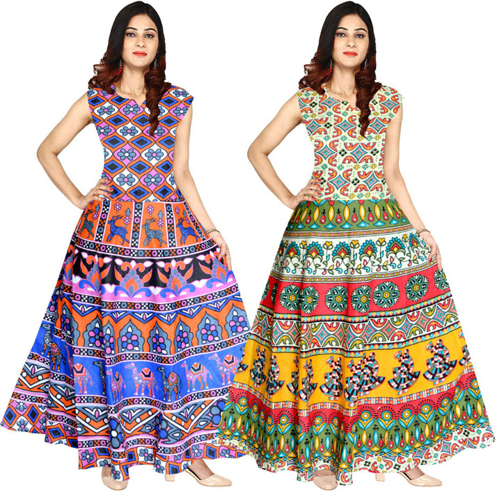 Women Fit and Flare Multicolor Dress 