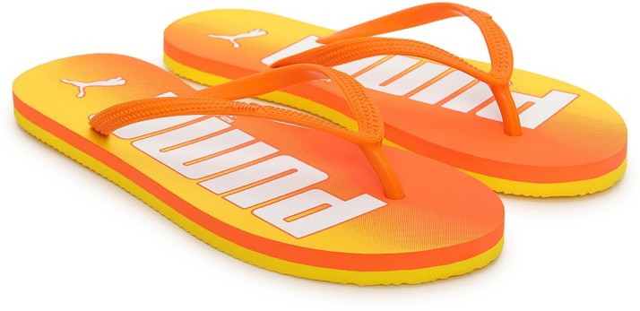 puma flip flops orange