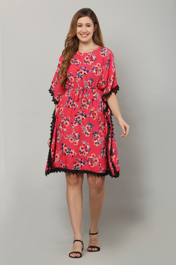 BUY DIFERENT Women Kaftan Multicolor 