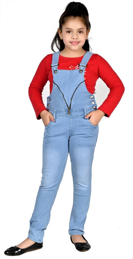Cherry Dungaree For Girls Party Solid 