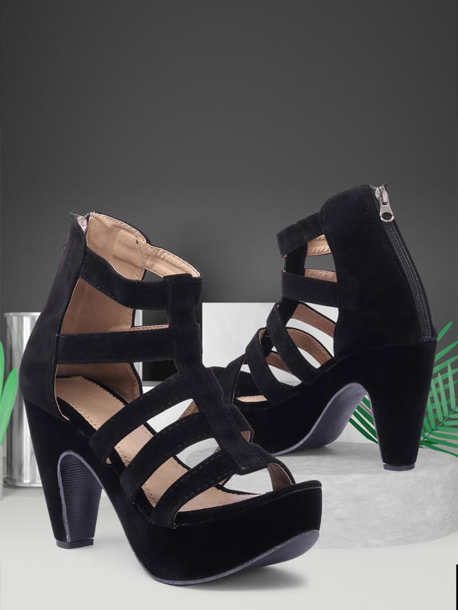 TWIN TOES Women Black Heels - Buy TWIN 