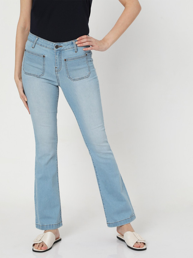 VERO MODA Flared Women Light Blue Jeans 