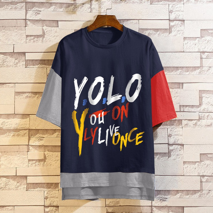 Eyebogler Printed Men Round Neck Blue T 