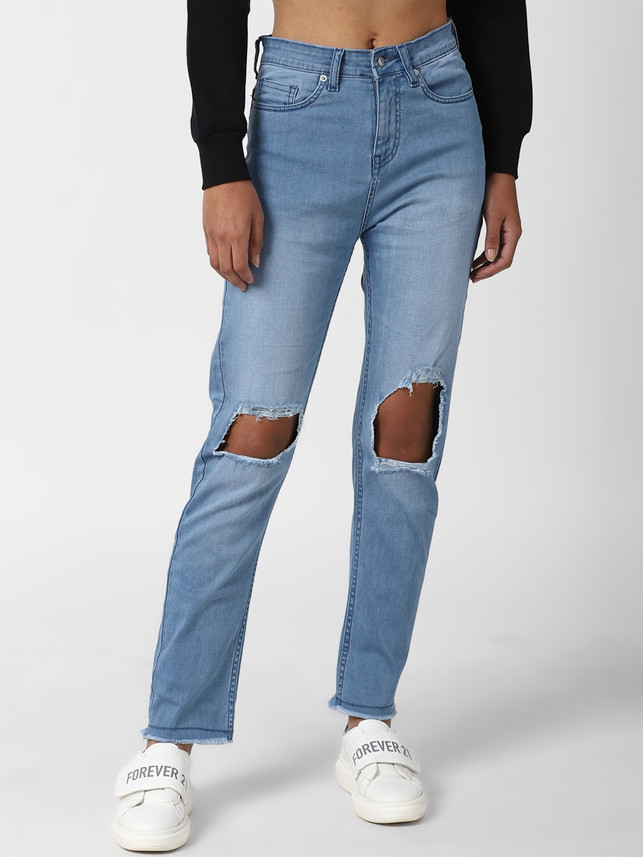 FOREVER 21 Slim Women Light Blue Jeans 