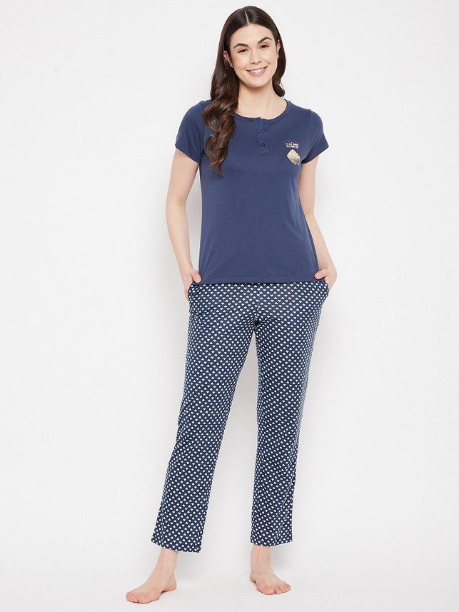 MADAME M SECRET Women Printed Dark Blue 