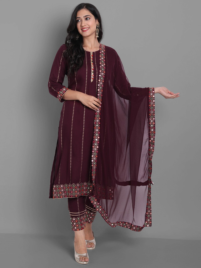 Zivaa Women Kurta, Pant And Dupatta Set 