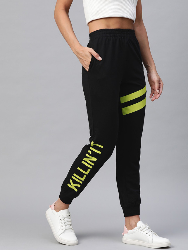 LAABHA Solid, Printed Women Black Track 