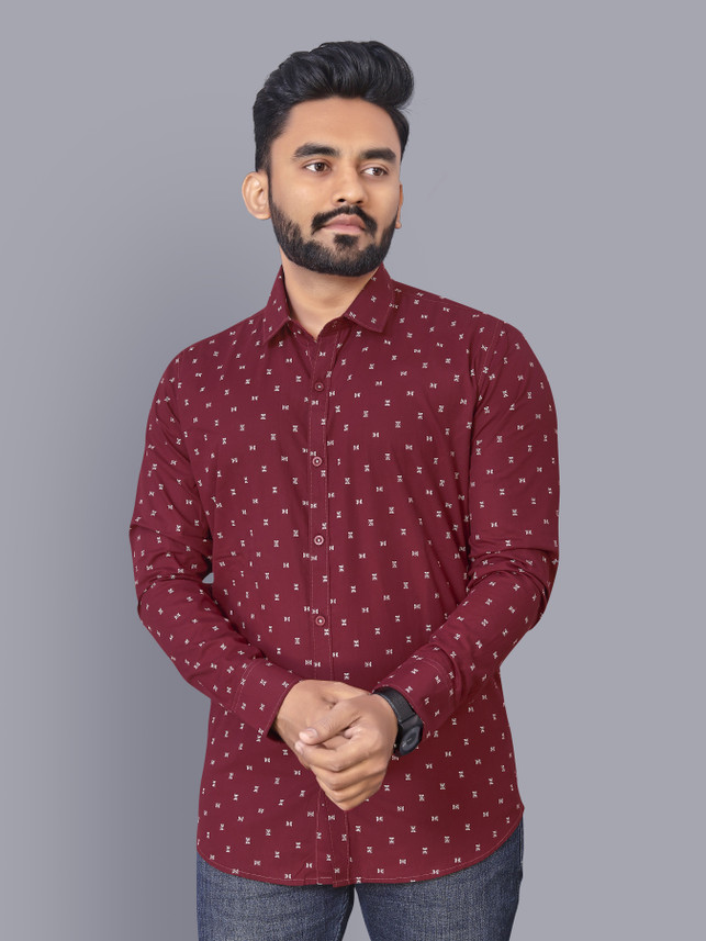 poonam designer Men Printed Formal 