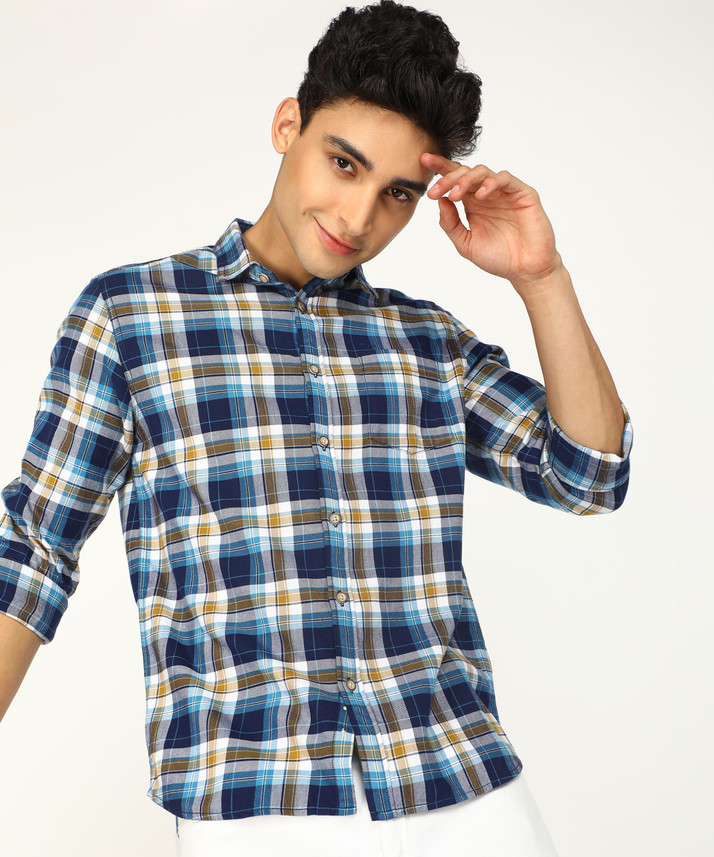 FLYING MACHINE Men Checkered Casual 